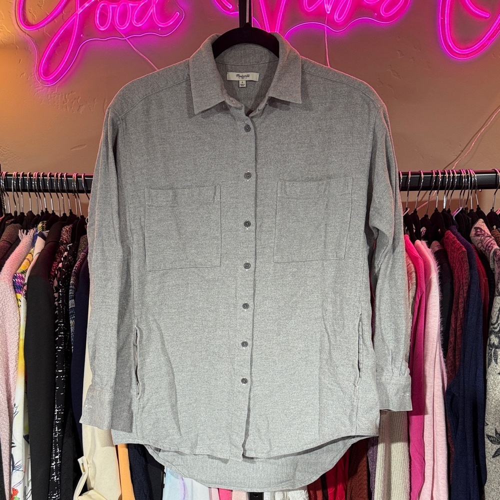 Madewell Gray Button Down Shirt/Shacket w/Pockets NWOT